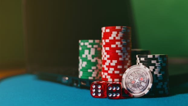 poker chips and cards