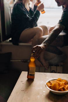 poker chips and dice on table