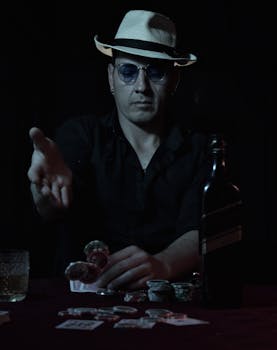 casino chips on table