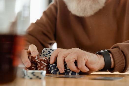 poker chips and cards