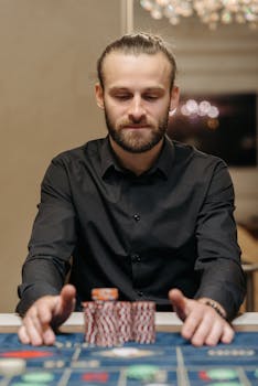 casino chips and money