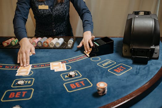 casino chips and gaming table