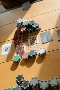 casino chips and gaming table